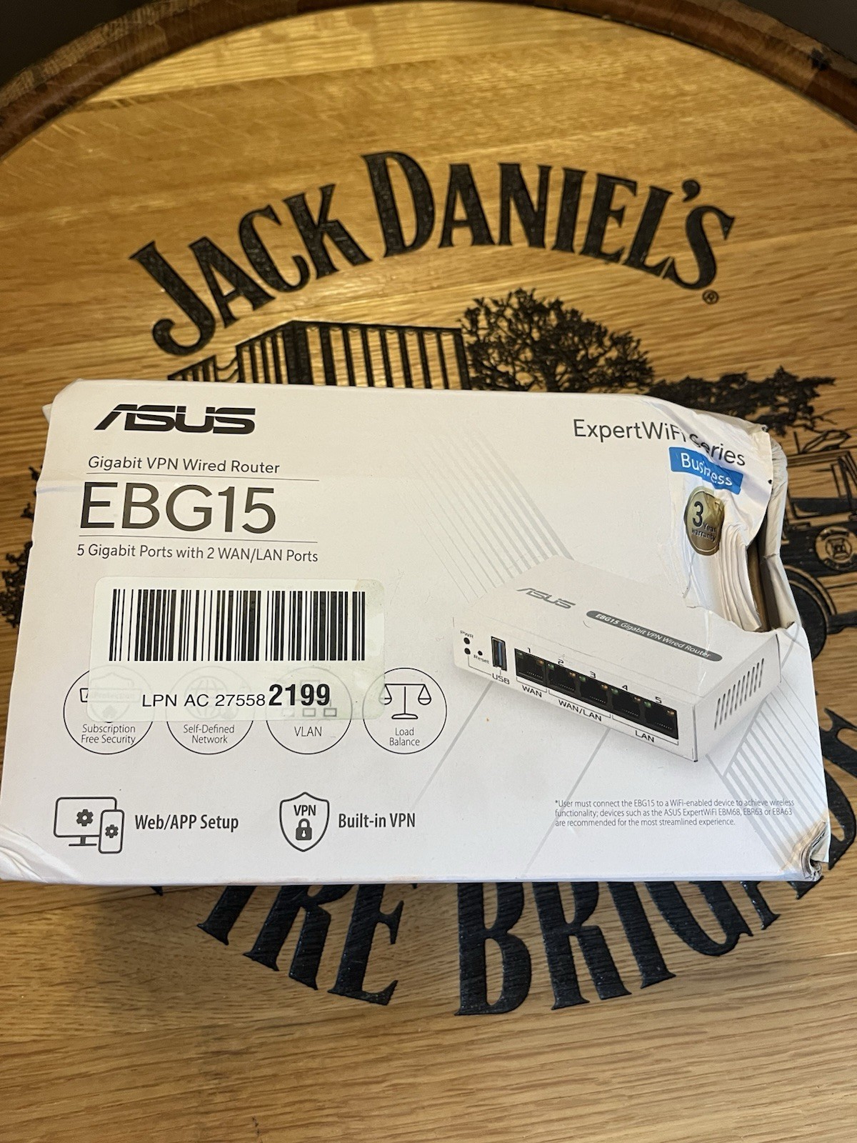 ASUS ExpertWiFi EBG15 Gigabit VPN Wired Router - White