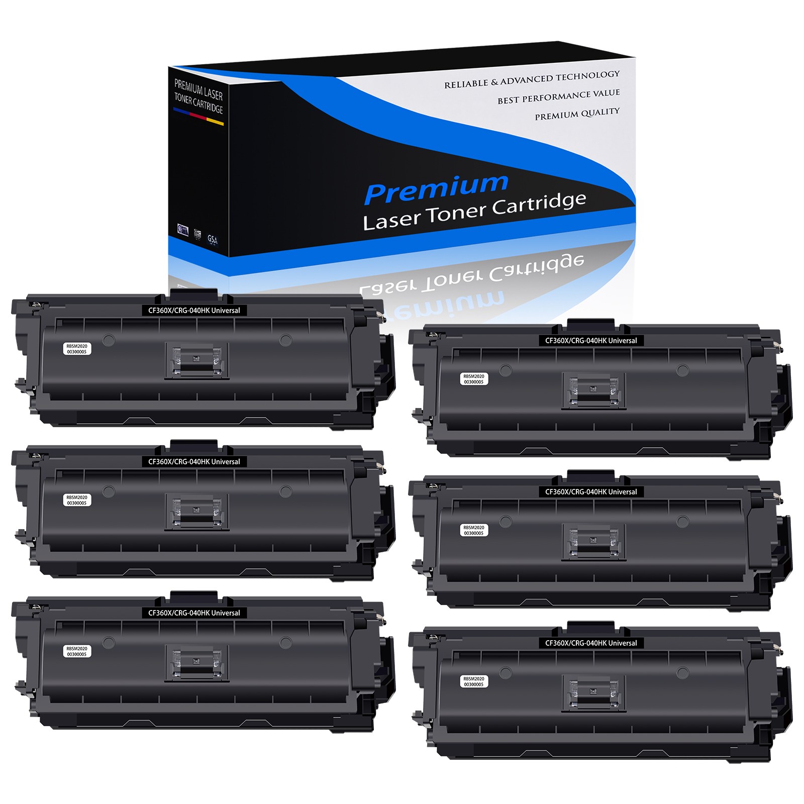 6PK CF360X Toner Compatible with HP 508X LaserJet MFP M577f M552dn M553x M553n