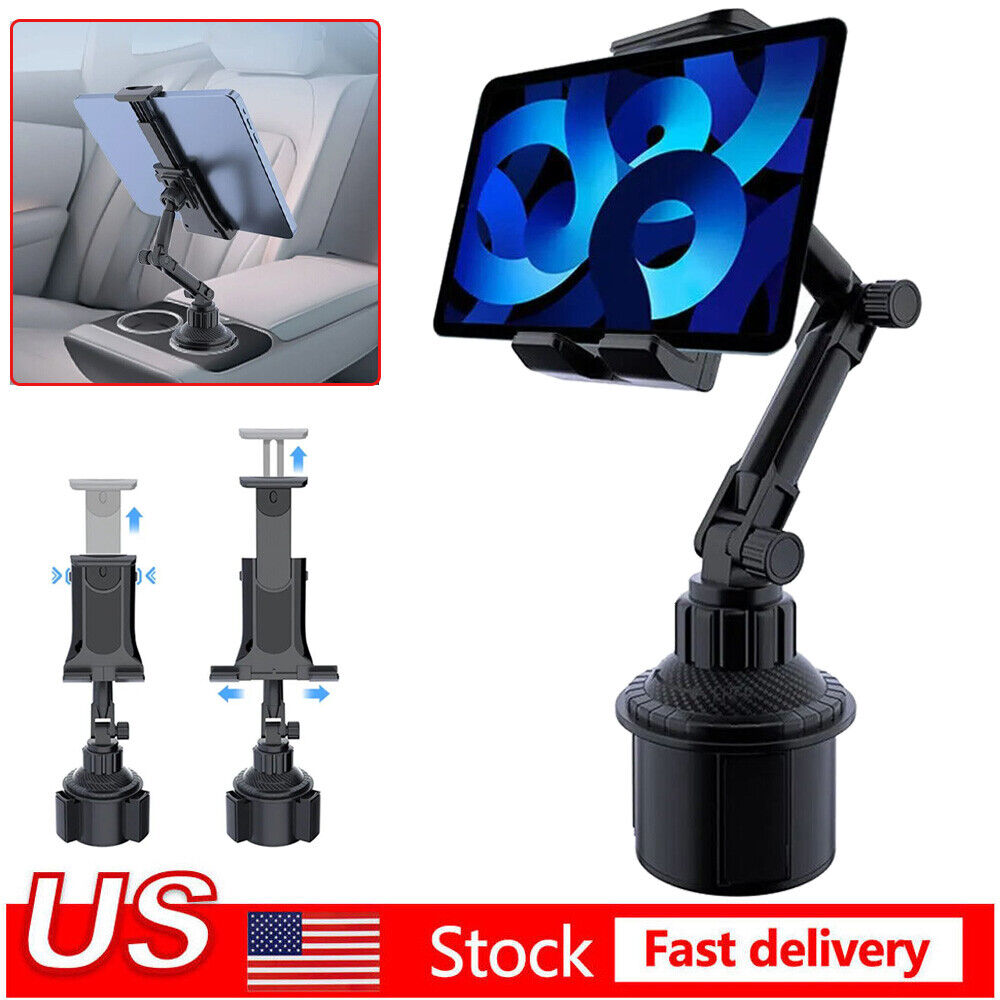 Universal Car Cup Holder Phone Mount Adjustable Stand For iPhone iPad Tablet