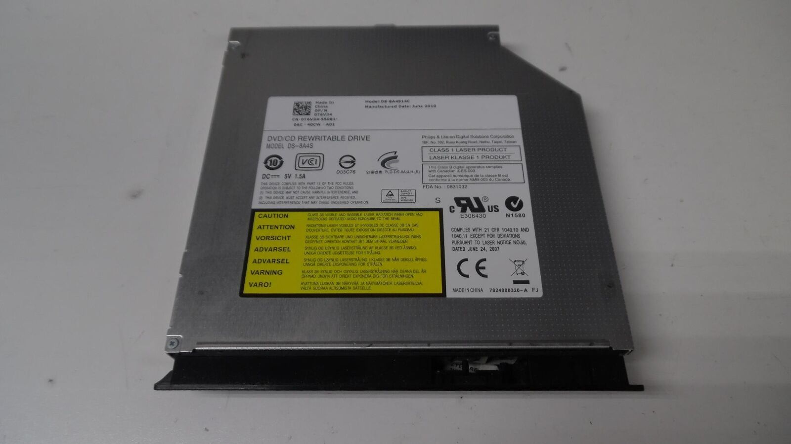 Genuine Dell Inspiron 15R N5010 - CD/DVD±RW Rewritable Drive * DS-8A4S 0T6V34