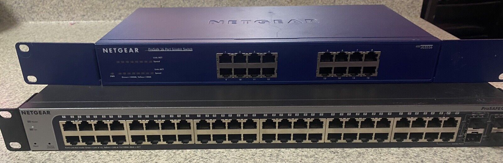 Lot 2 NETGEAR GS748T 48 Port Ethernet Switch -GS748T-500NAS+ Grade ETCNet2 DMX