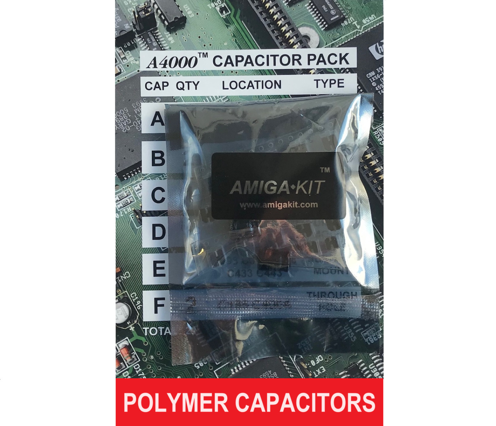 Premium Polymer Capacitor Pack for Amiga 4000 A4000 Recapping New Amiga Kit
