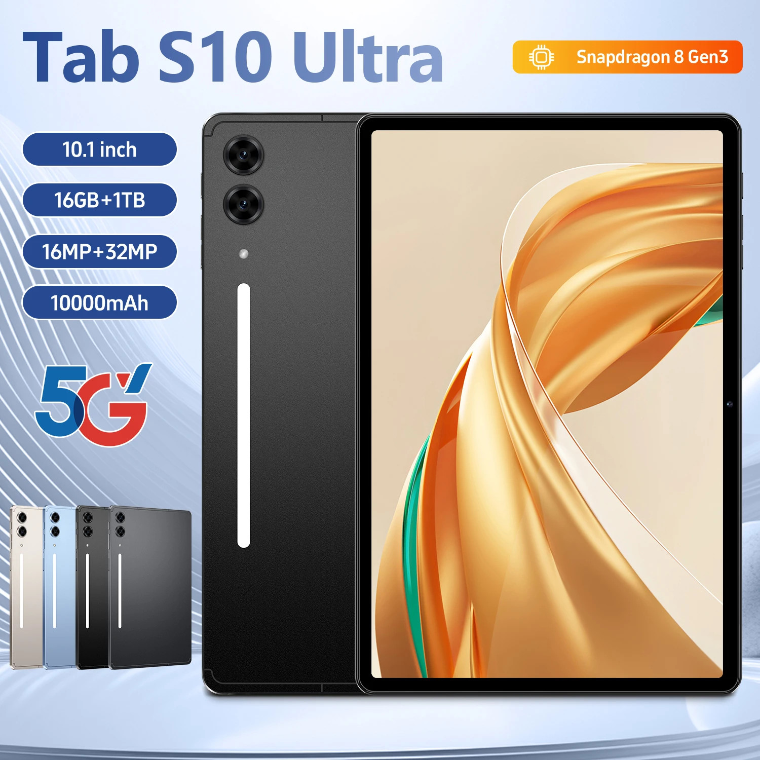 2025 New Original Tab S10 Ultra PC Snapdragon 10.1inch HD Screen Global 10000mAh