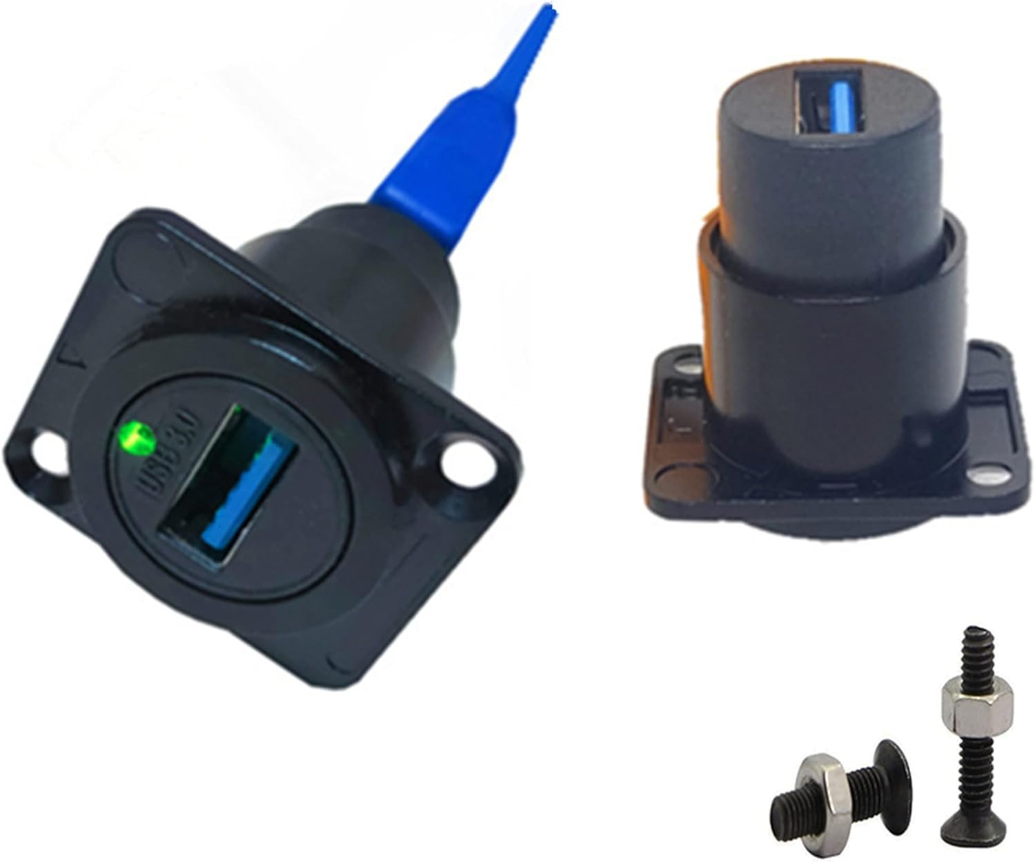 USB 3.0 Female to Female D-Panel Mount Coupler Solderless Adapter 5Gbps for Audi