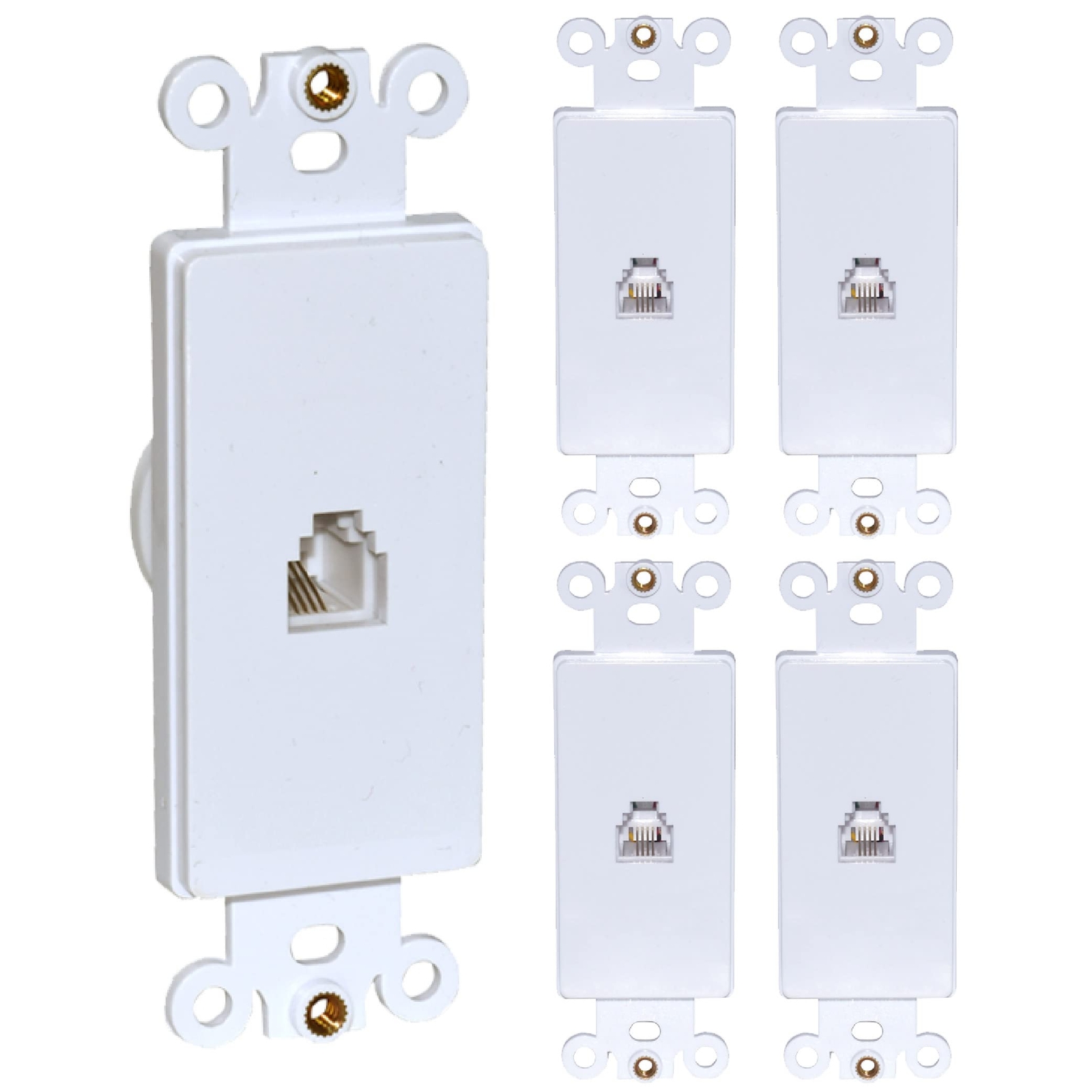 Decora Single Phone Jack Insert For Decorator Wall Plates For Rj11 Telephone Cab