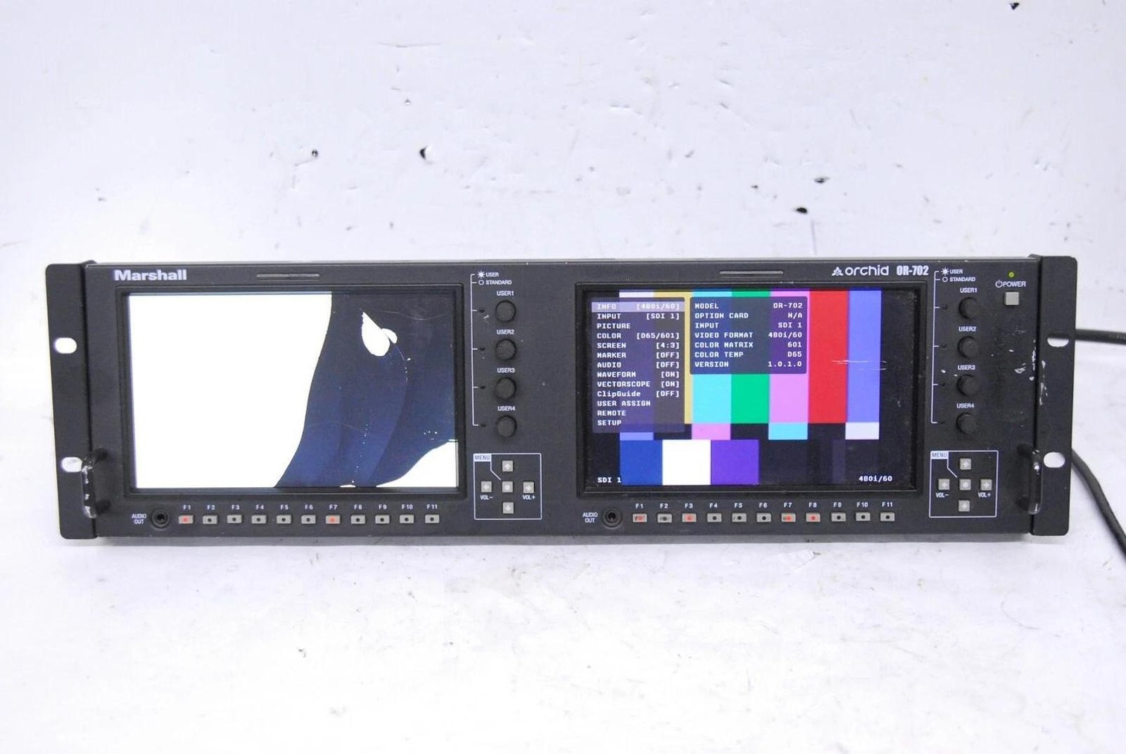 Marshall OR-702 ORCHID Dual 7″ 3RU Rack Mount Monitor - Read Description