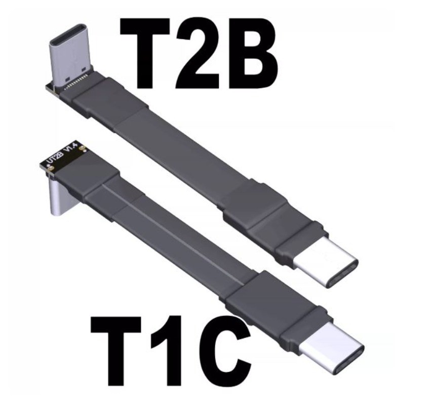 ADT-Link USB 3.2Type C to Type C Flat Extension Cable 10Gbps 90 Degree USB C 3A