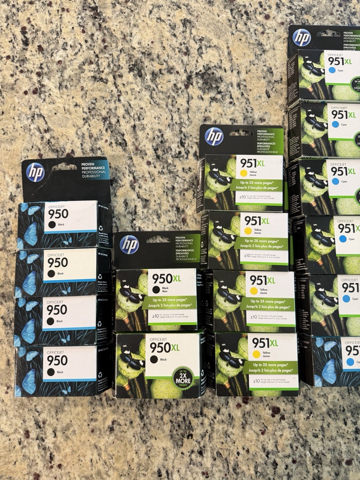 30 Genuine HP 950 951 Ink Cartridges Lot Black Cyan Magenta Yellow Sealed