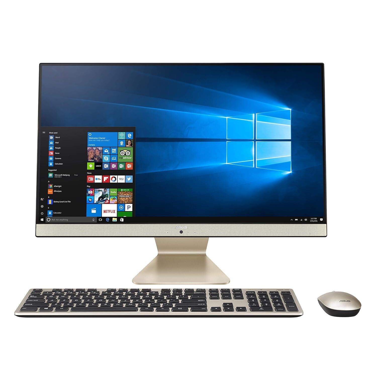 ASUS AiO All-in-One Desktop PC, 23.8� FHD Anti-glare Display, Intel Pentium Go