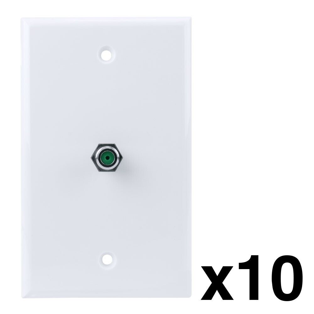 Construct Pro Wall Plate with 3.0 GHz F-81 Connector (10 Pack, White)