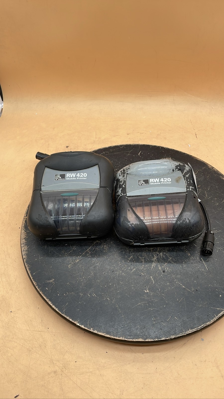 Zebra RW420 Rugged Mobile Thermal Receipt Label Printer Portable Unit Lot of 2