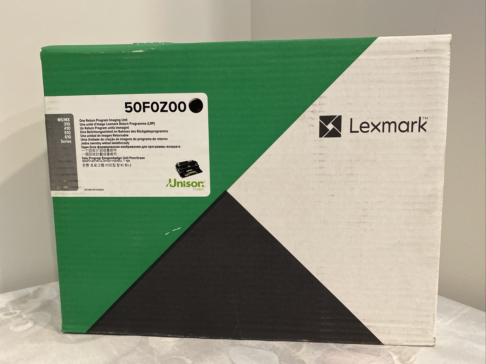 Genuine Lexmark Unison 50F0Z00 500Z Black Return Program Imaging Unit Damage Box