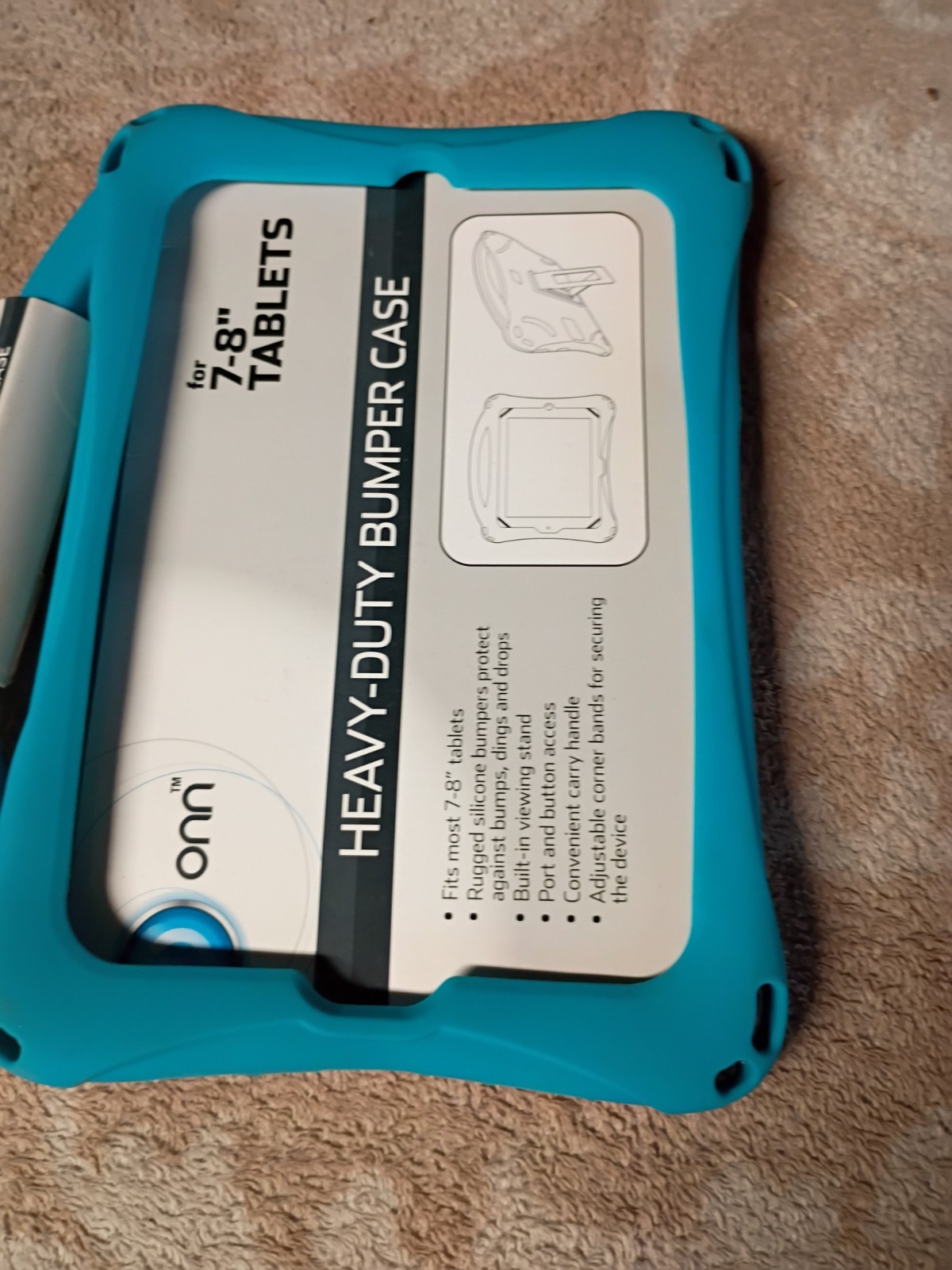Protect ONN Heavy Duty 7"-8" Tablet Bumper Case w/ Carry Handle & Stand | Blue