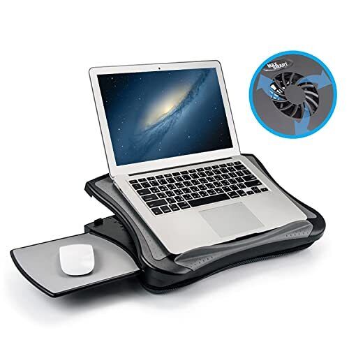 MAX SMART Laptop Lap Pad Laptop Stand with Attached Pad, Cushion and USB Cool...