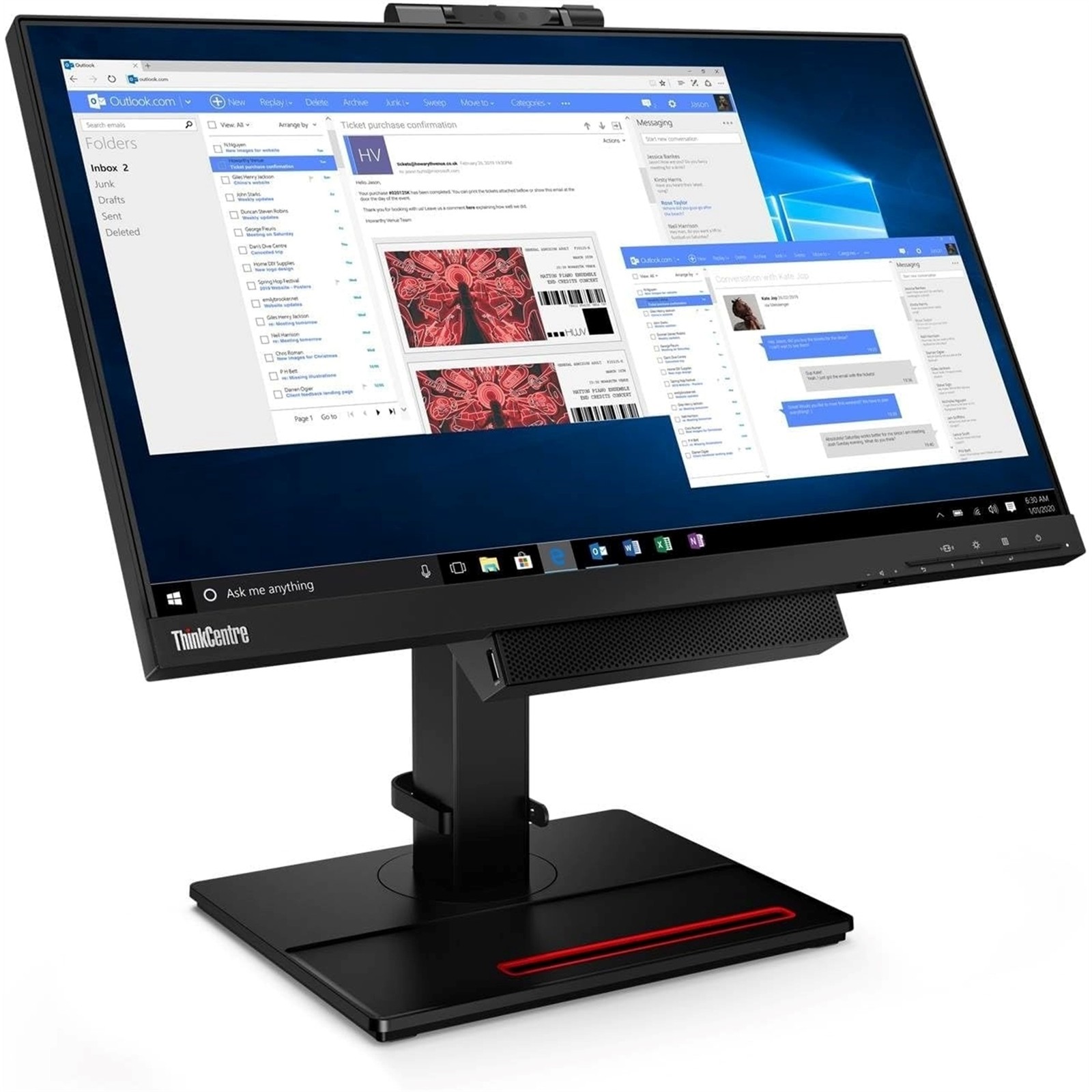 Lenovo Thinkcentre Tiny-in-One Gen 4 23.8" Full HD 6ms IPS Monitor, Black