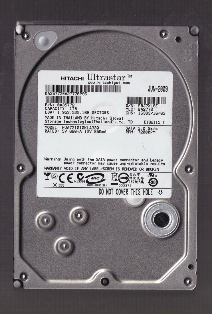 Hitachi Ultrastar 3.5" 1TB HDD Lot of 4 PC MAC NAS