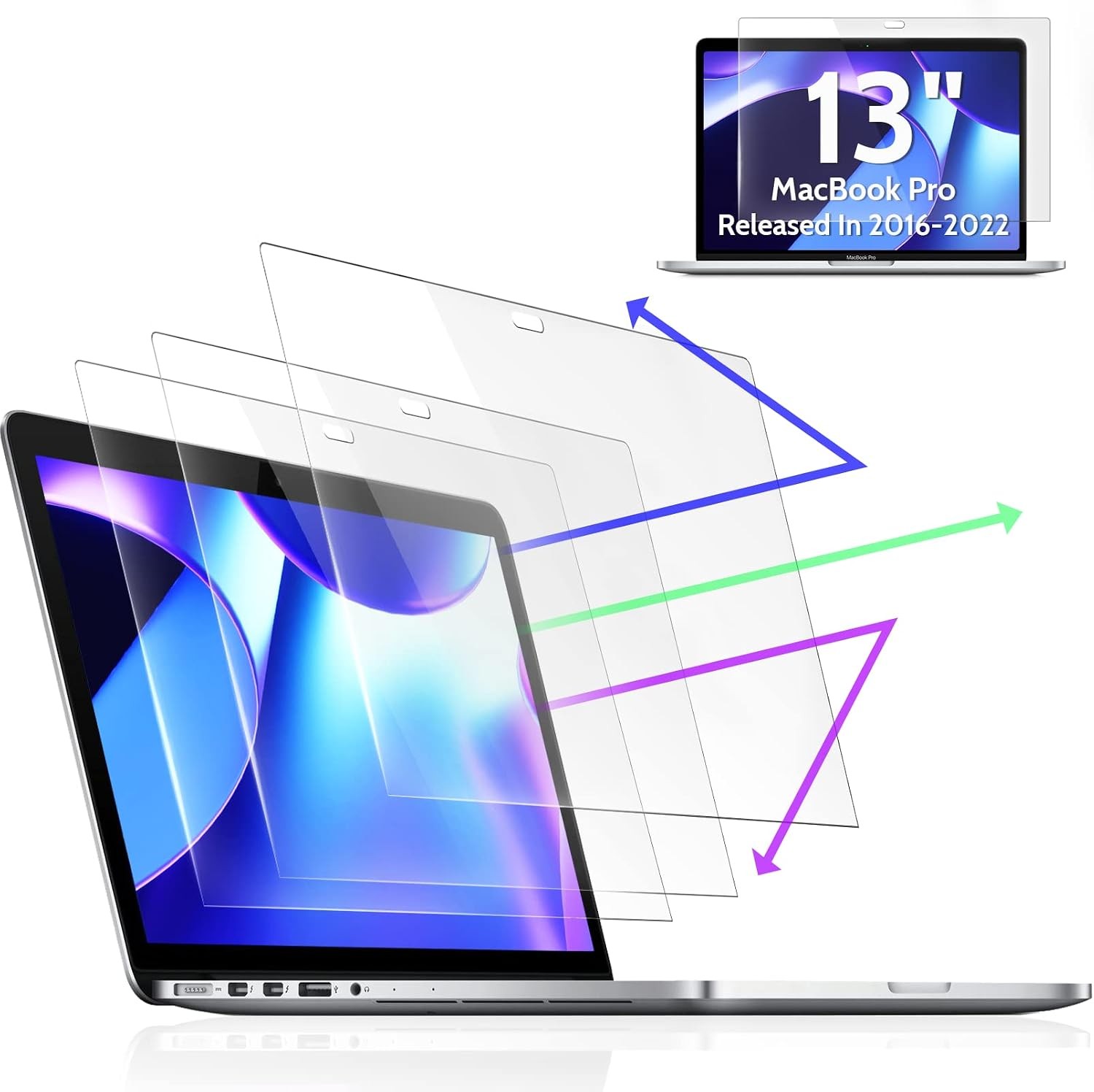 3-Pack Anti Blue Light Screen Protector for MacBook Pro 13 Inch and MacBook Air