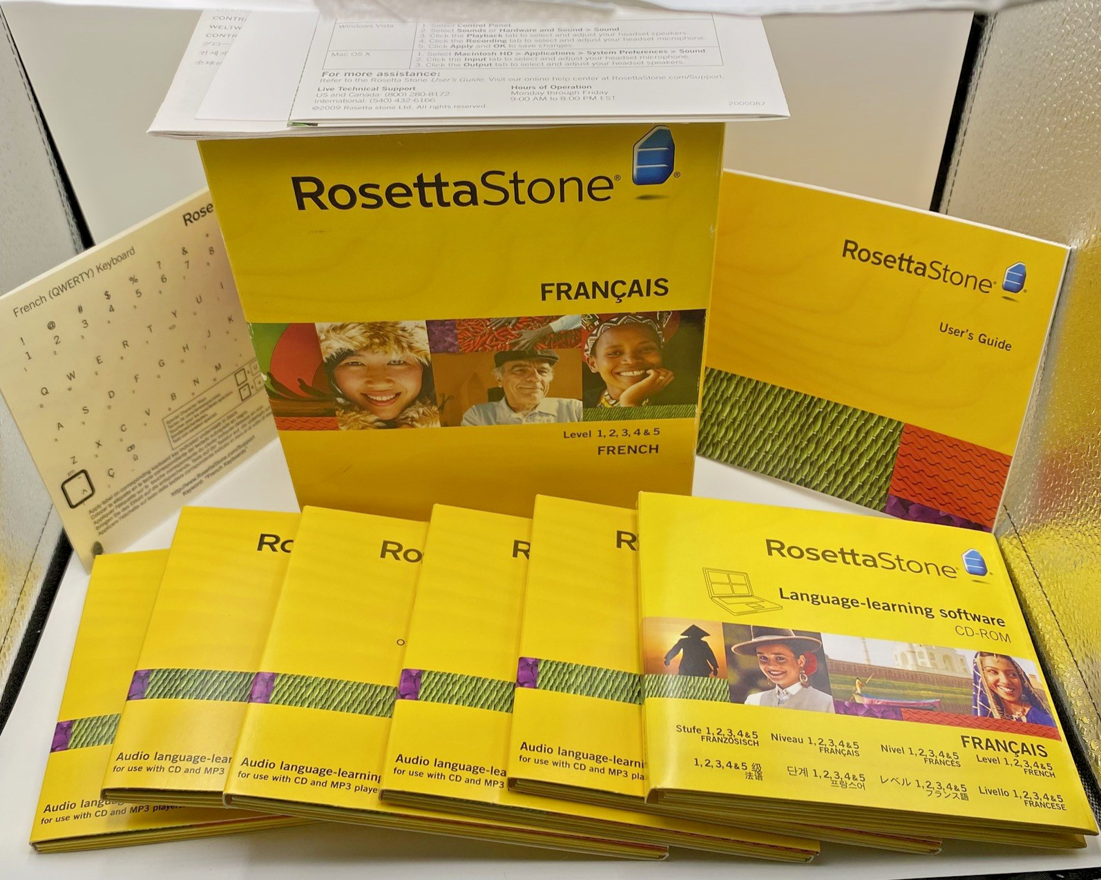 Rosetta Stone Learn French Francais Language Level 1-5 Version 3 Audio Software