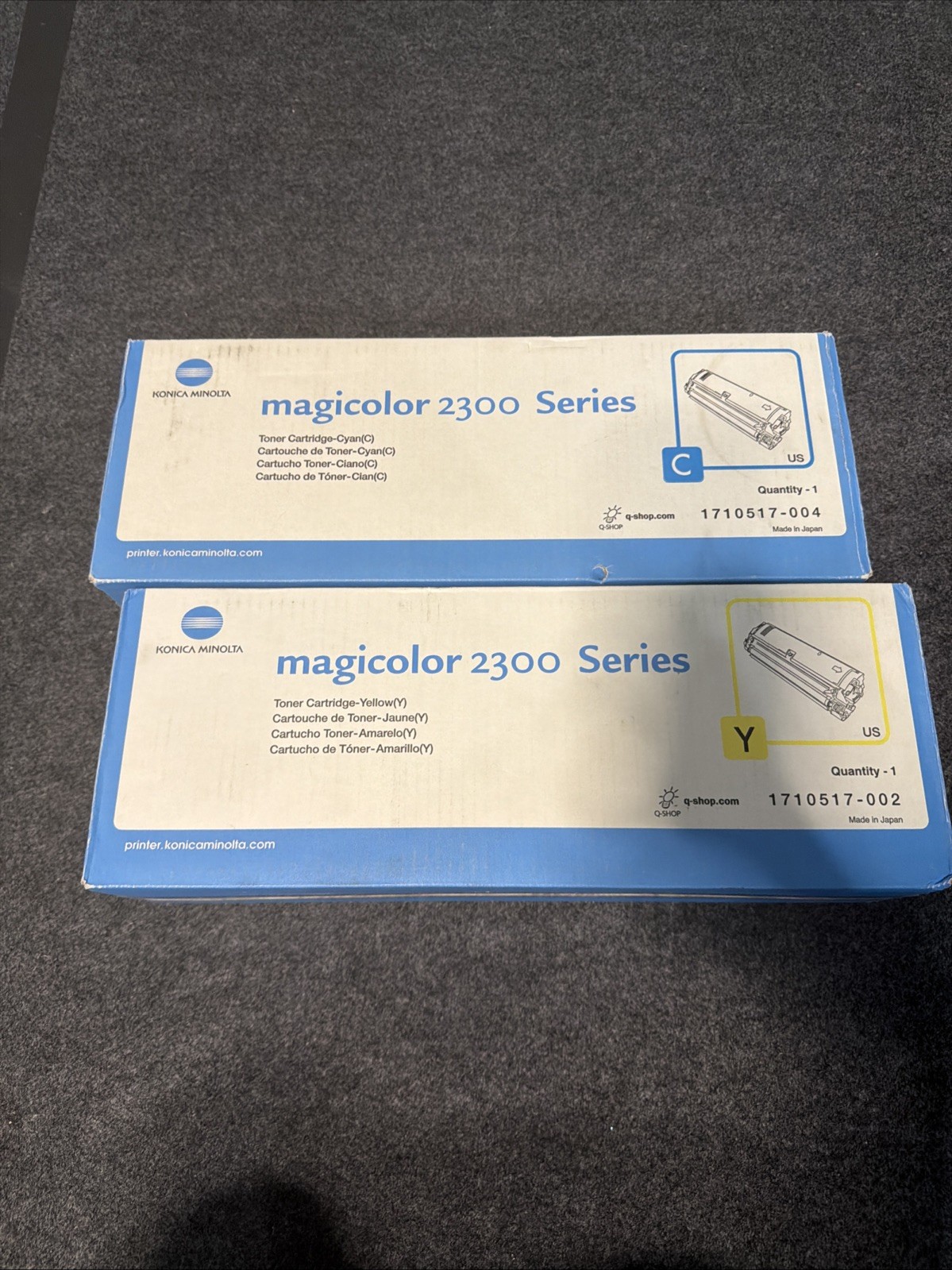 Konica Minolta Magicolor 2300 Toner Cartridge Set Yellow Cyan