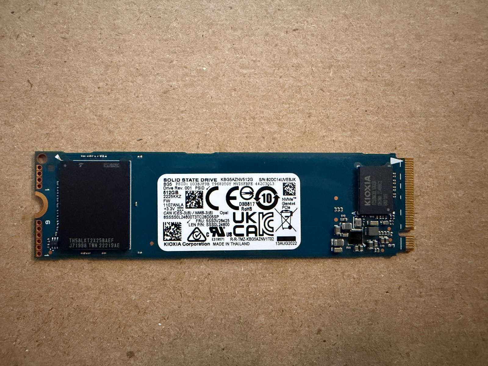 KIOXIA BG5 512GB M.2 2230 NVMe PCIe Gen4 SSD KBG5AZNV512G- 99% HEALTH