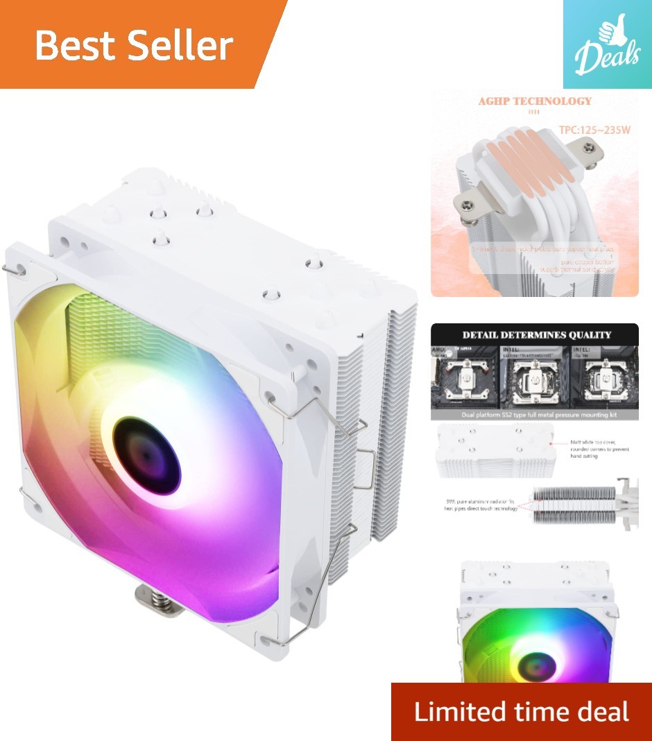 Efficient 120mm ARGB CPU Cooler with Silent Fan and 5 Heatpipes - AK120 SE
