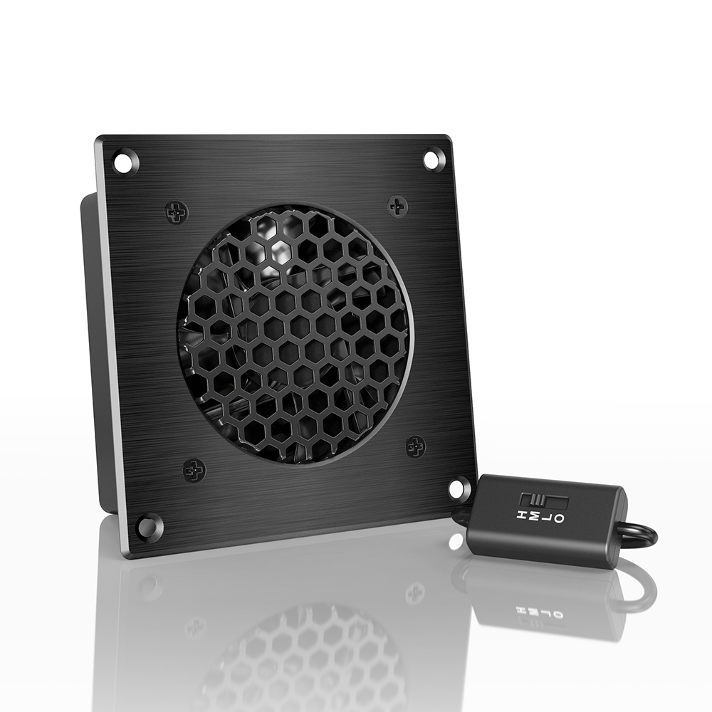 AIRPLATE S1, Quiet Cabinet Fan 4" for Home Theater AV Amplifier Media Cooling