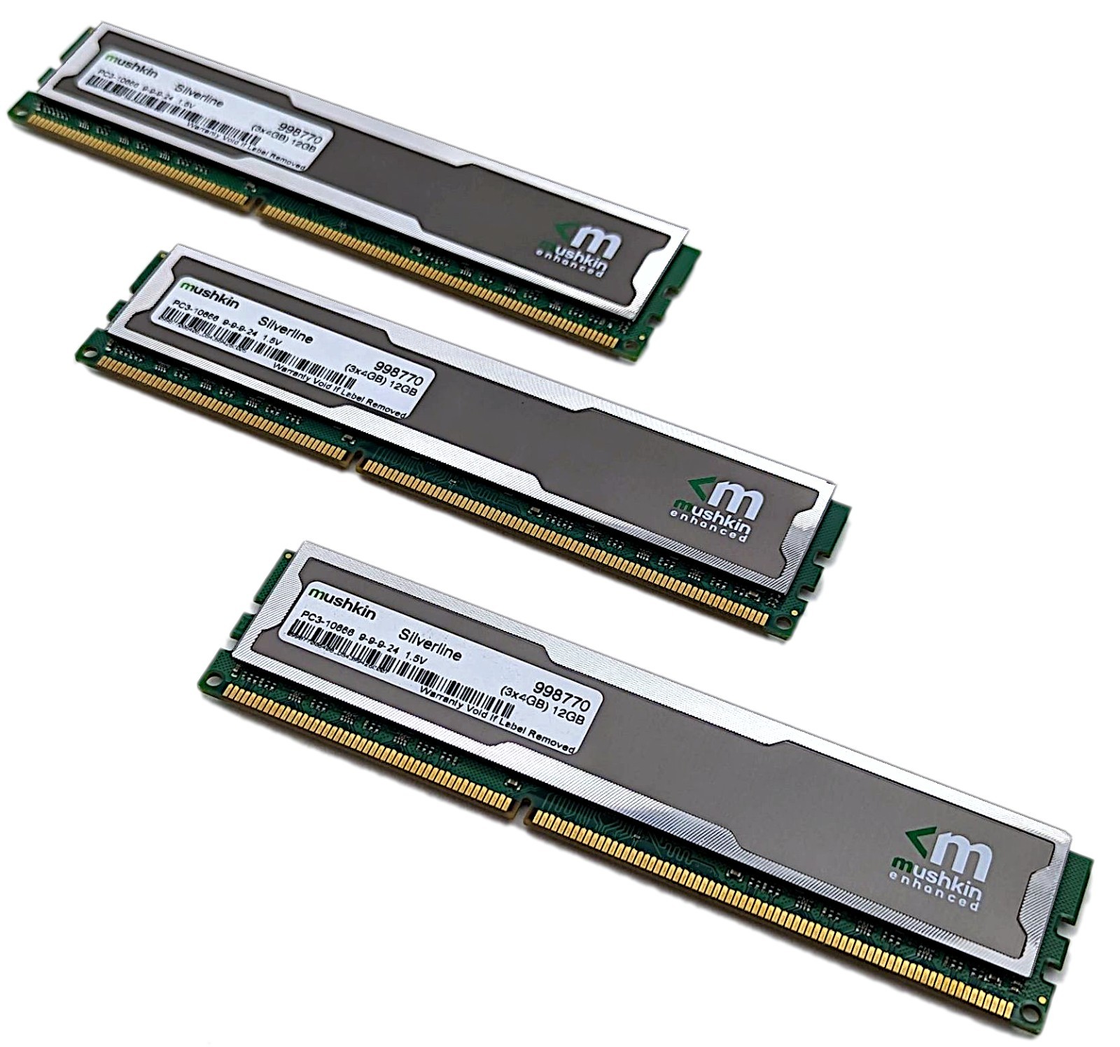 Mushkin Enhanced Silverline 12GB Kit (3x4GB) PC3-10666 DDR3-1333 RAM DIMM 998770