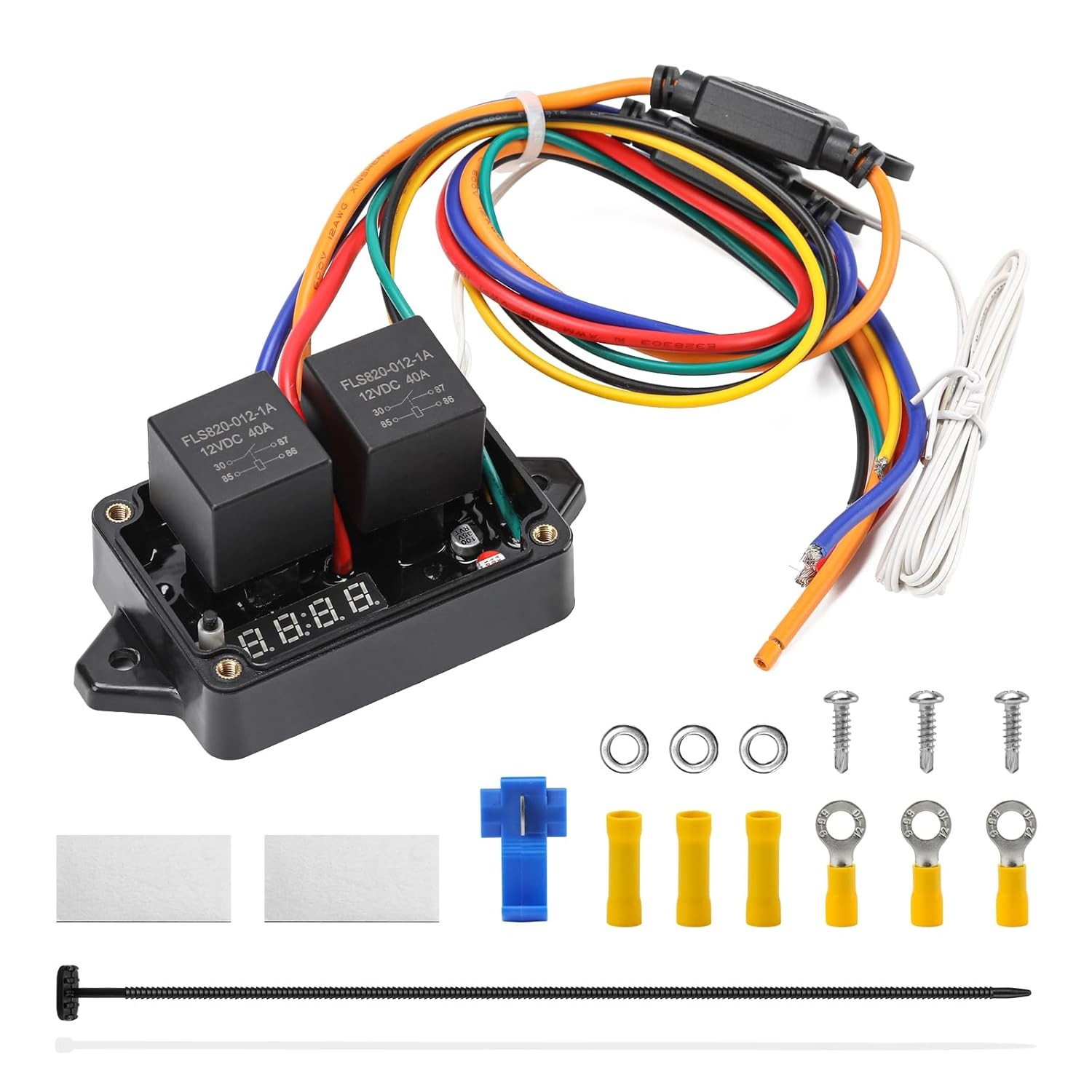 12V 24V Electric Fan Controller Kit 30A Digital Radiator Fan Switch Adjustable