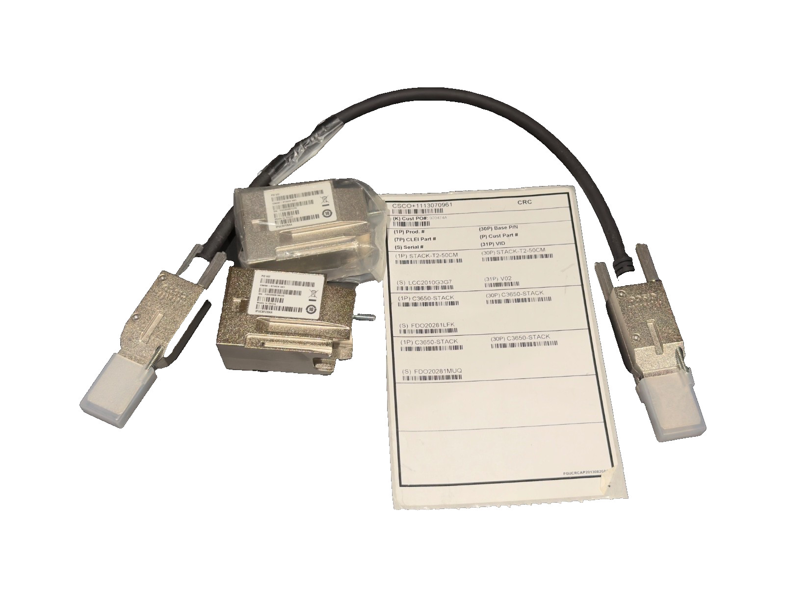 Cisco STACK-T2-50CM - 3650 Switch Stacking Cable 800-40805-03 - New in Box