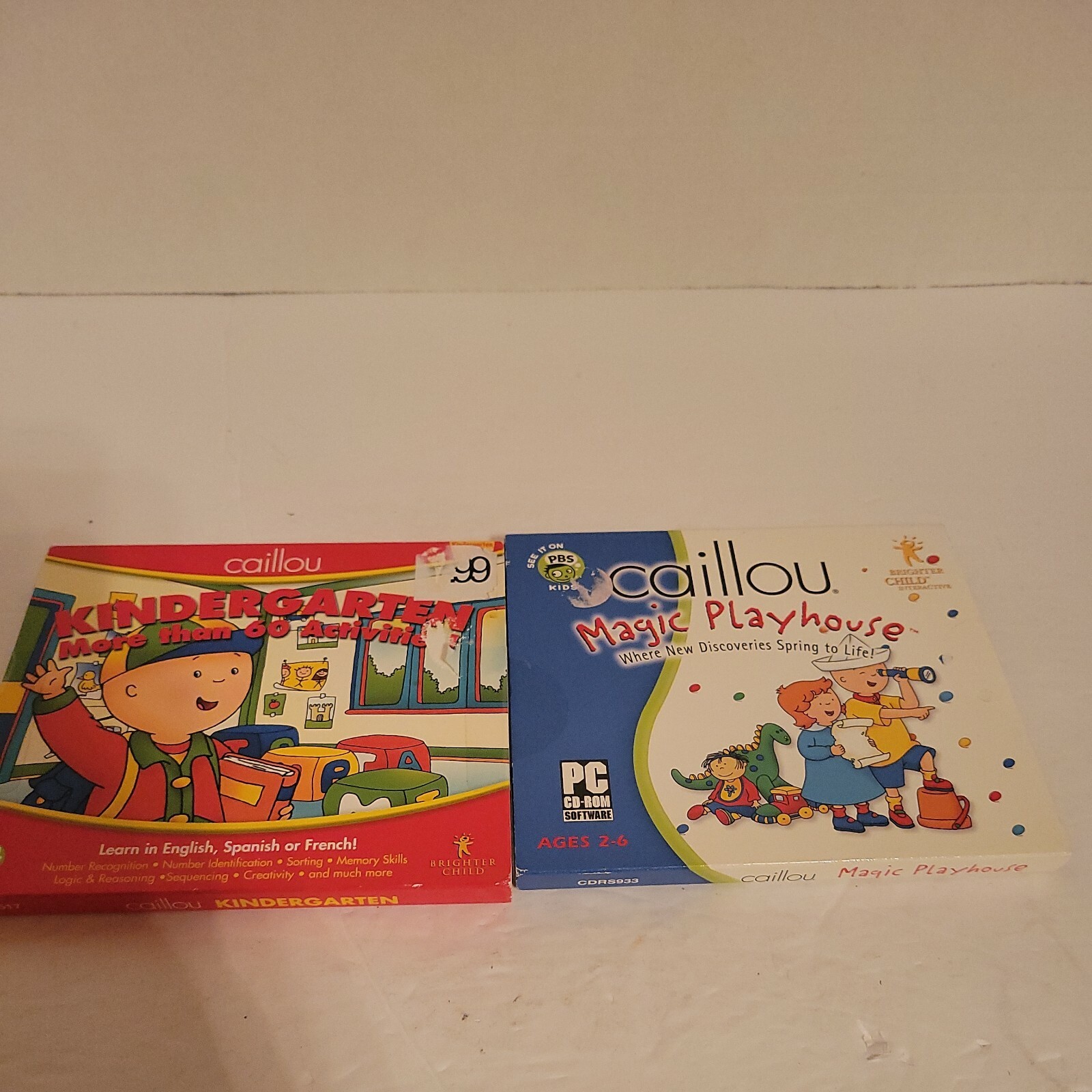 2 PC Games Caillou Kindergarten & Caillou Magic Playhouse Kids Ages 2 to 6