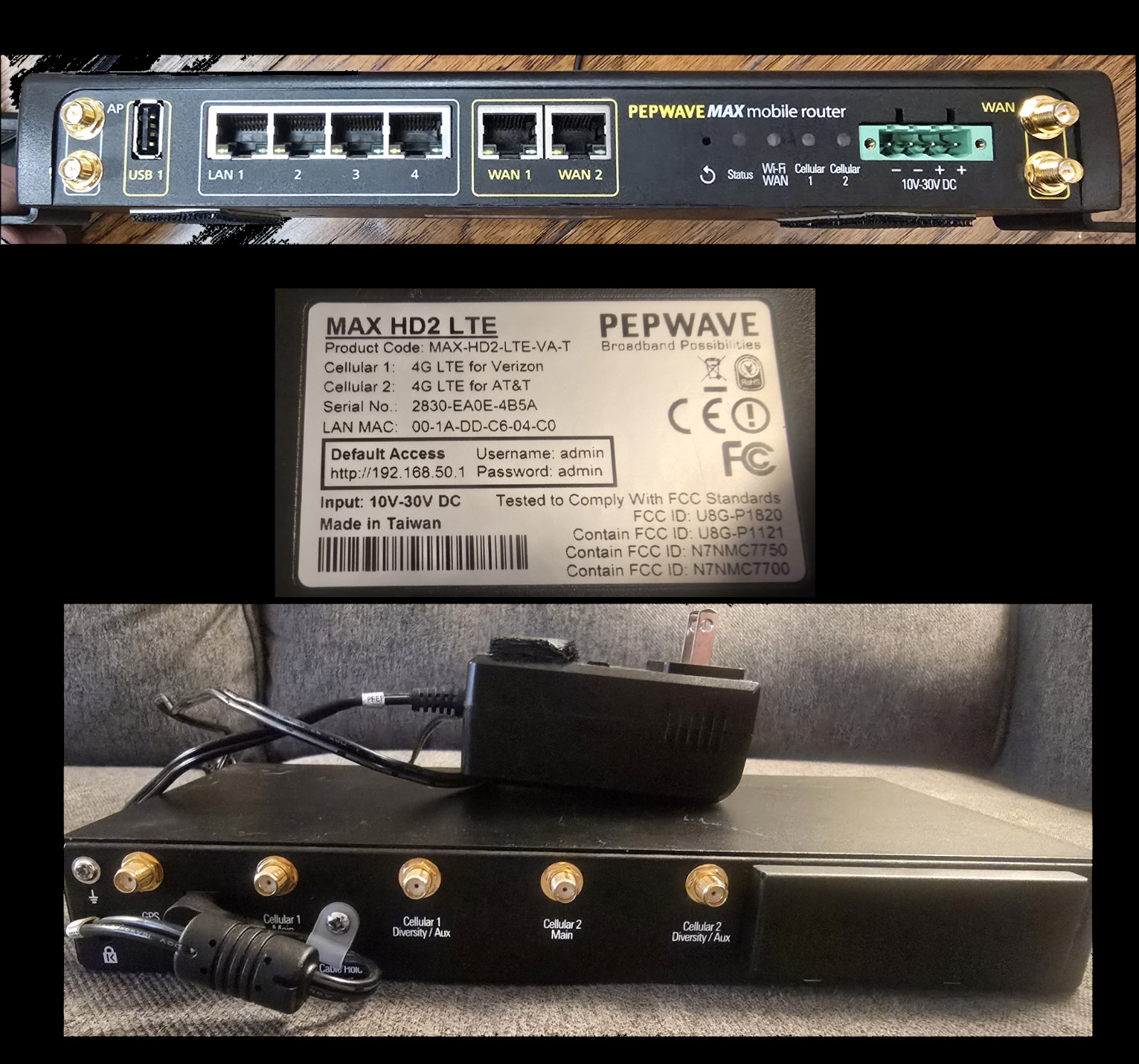 Pepwave MAX HD2 LTE Dual 4G LTE Bonding Router - SpeedFusion