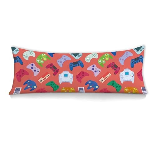 Game Body Pillow Cover for Boys Gifts Gaming 54" x 20" (Pack of 1) Game Orange