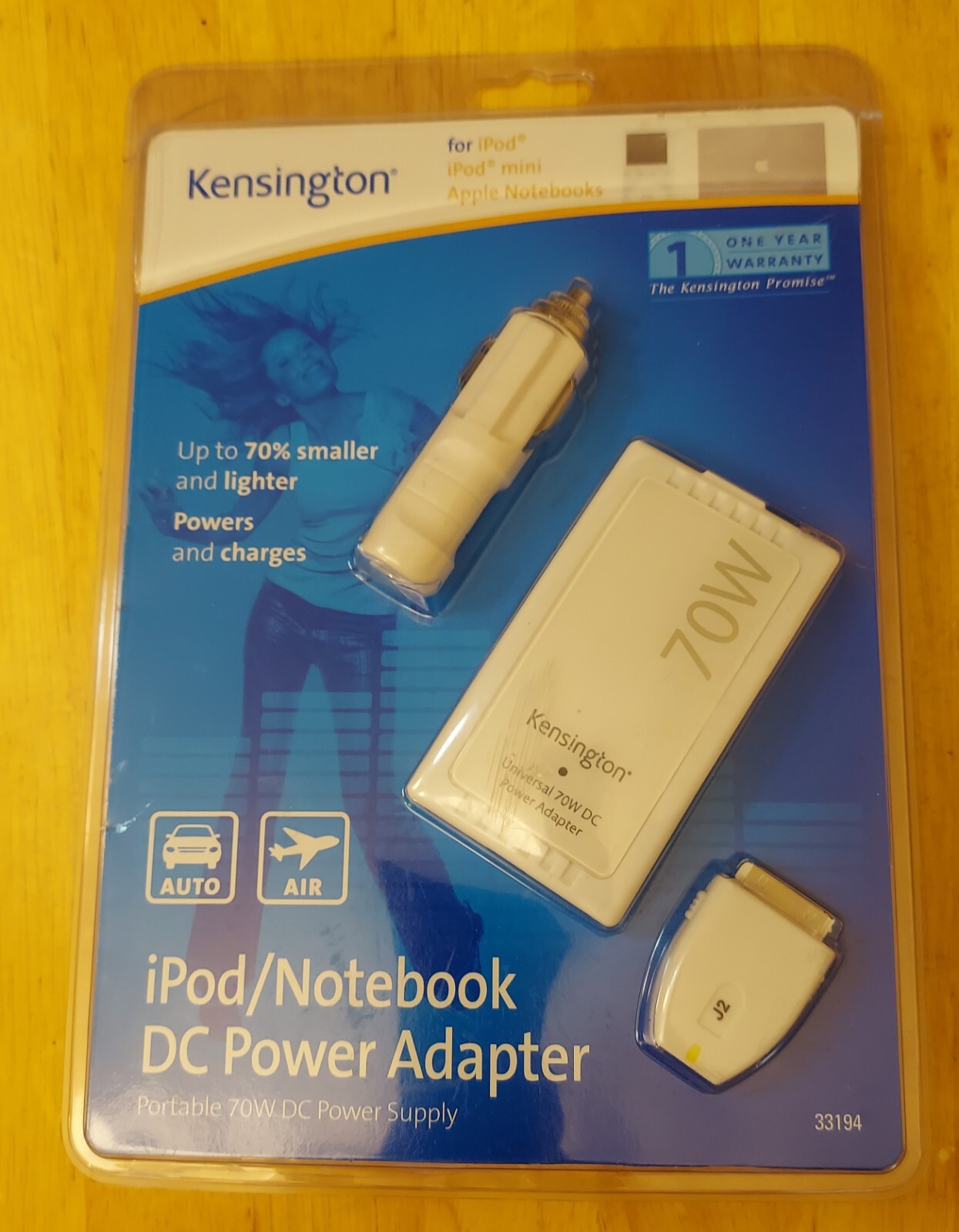 Kensington Slimline 70w DC Adapter IPod/Notebook Apple Powerbook  New