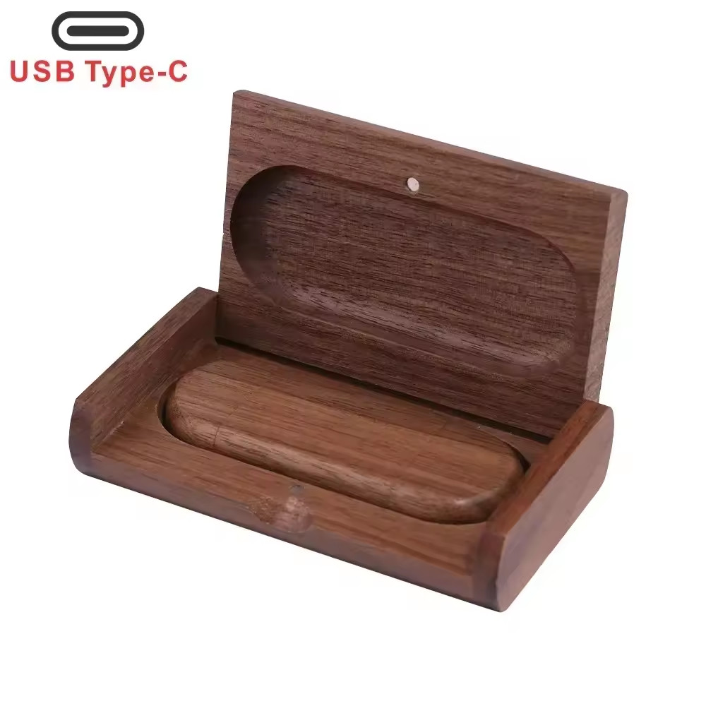 Custom Logo OTG Wood Type C USB2.0 Flash Drives 32GB 64GB Pen Drive Memory Stick
