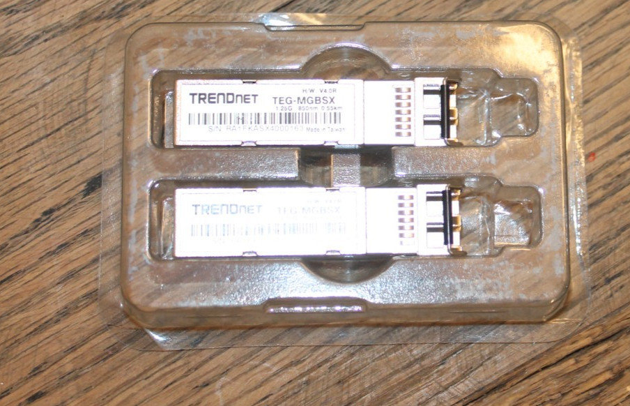 TRENDnet TEG-MGBSX 1.25G 850nm 0.55km Multi-Mode SFP Transceiver Module LOT of 2