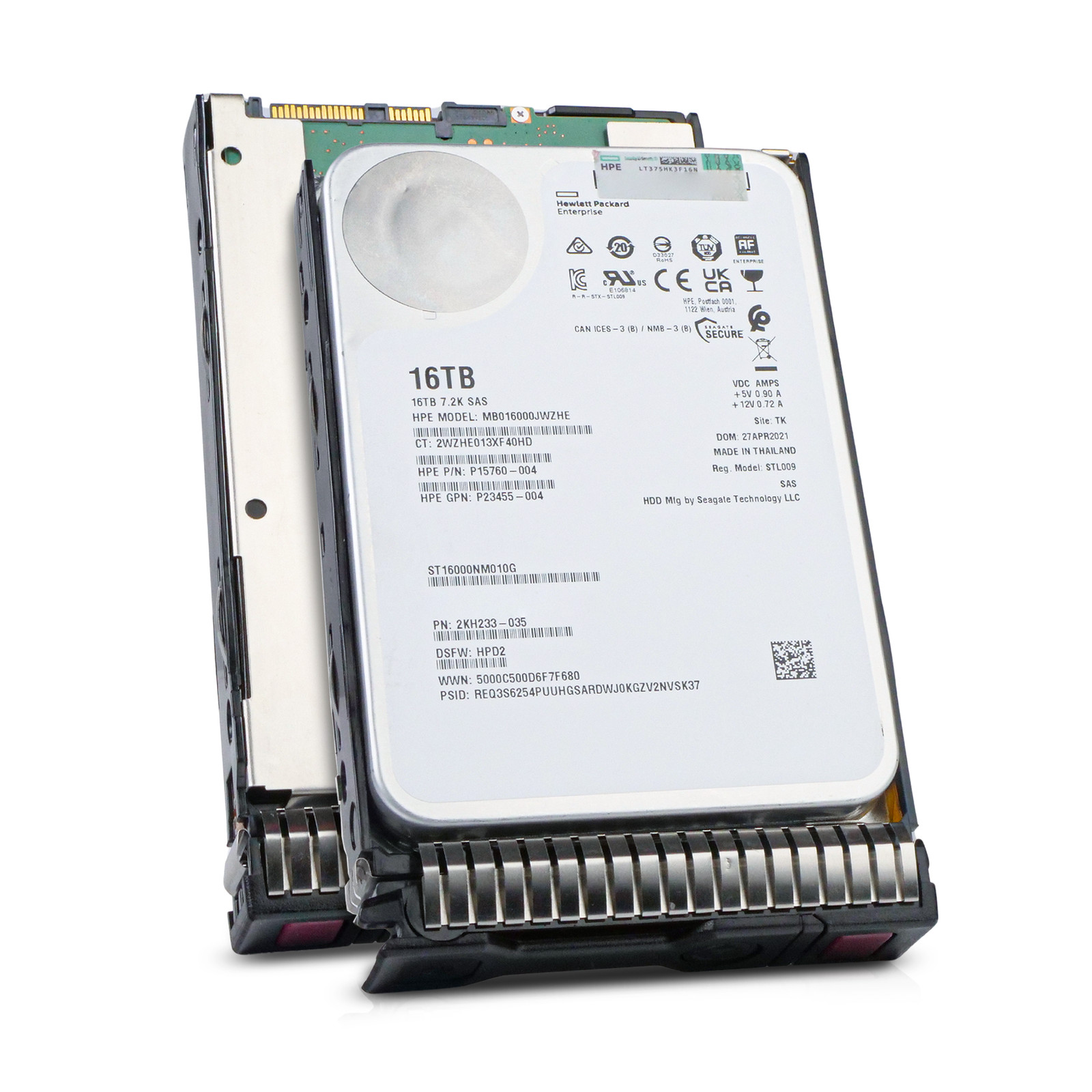 HP Generation 8 16TB MB016000JWZHE P15760-004 7.2K RPM SAS 12Gb/s 512e 3.5" HDD