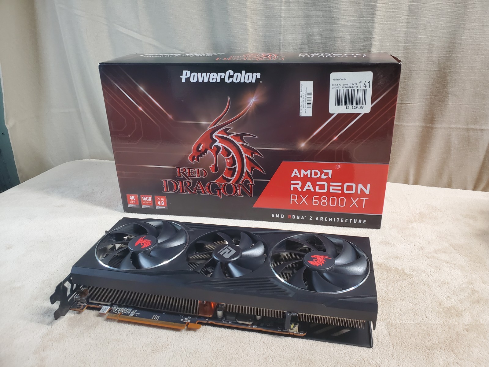 PowerColor Red Dragon AMD Radeon RX 6800 XT 16GB GDDR6 GPU Graphics Card Boxed