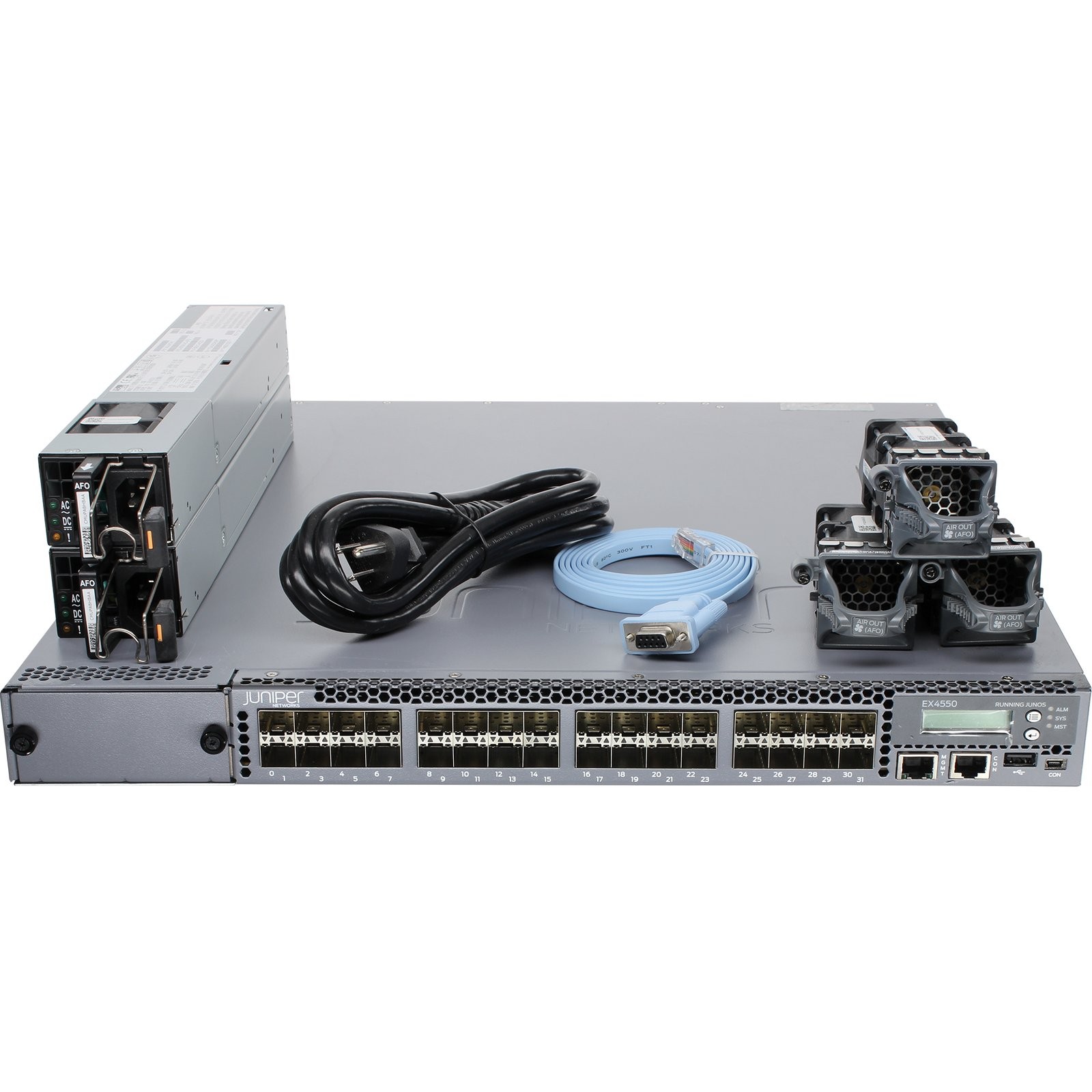 Juniper EX4550-32F-AFO 32P 10GbE SFP+ 2 PSU & 8P SFP+ Switch