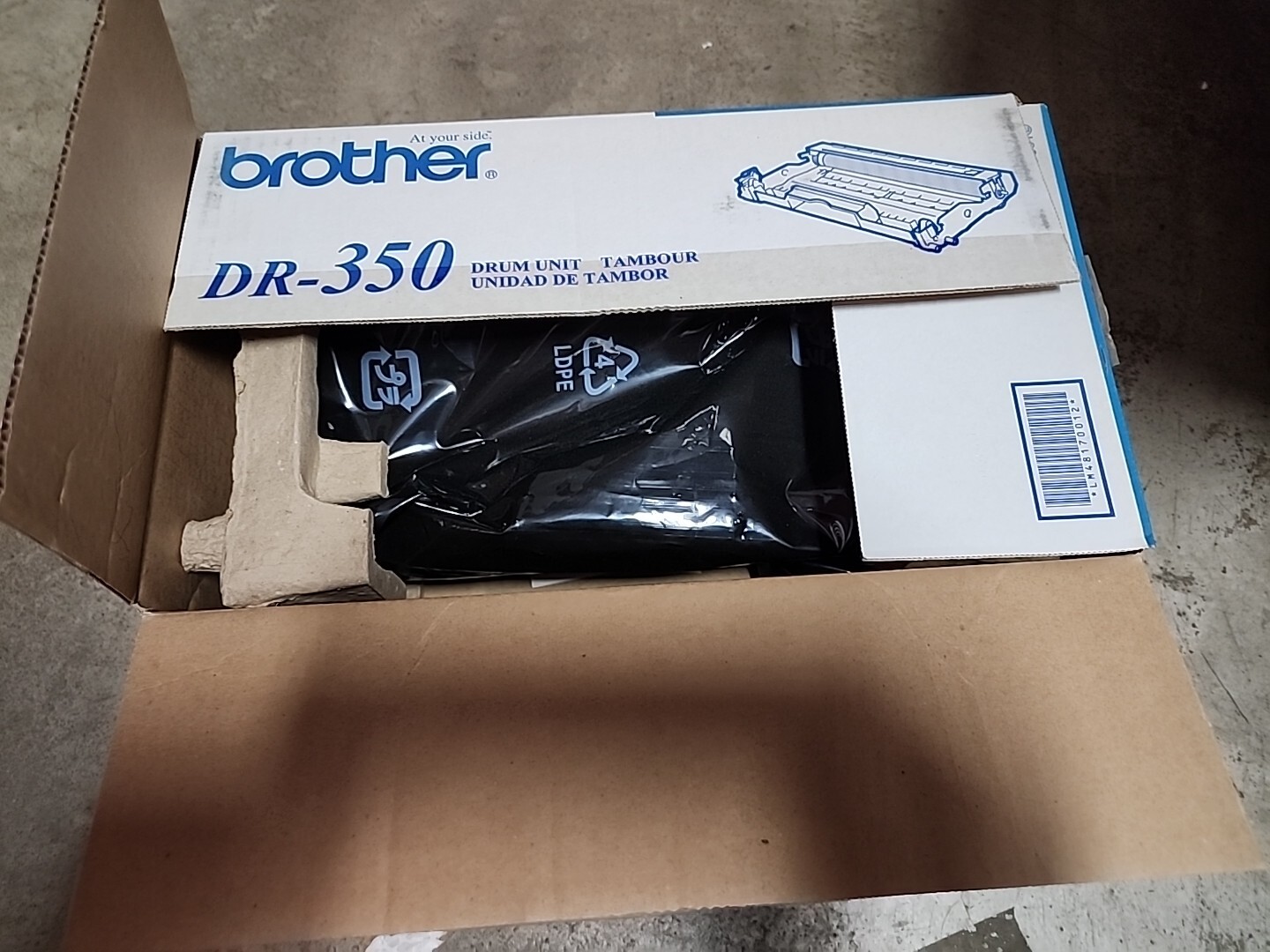 Genuine Brother DR-350 Drum Unit OEM New Open Box / factory Sealed Bag