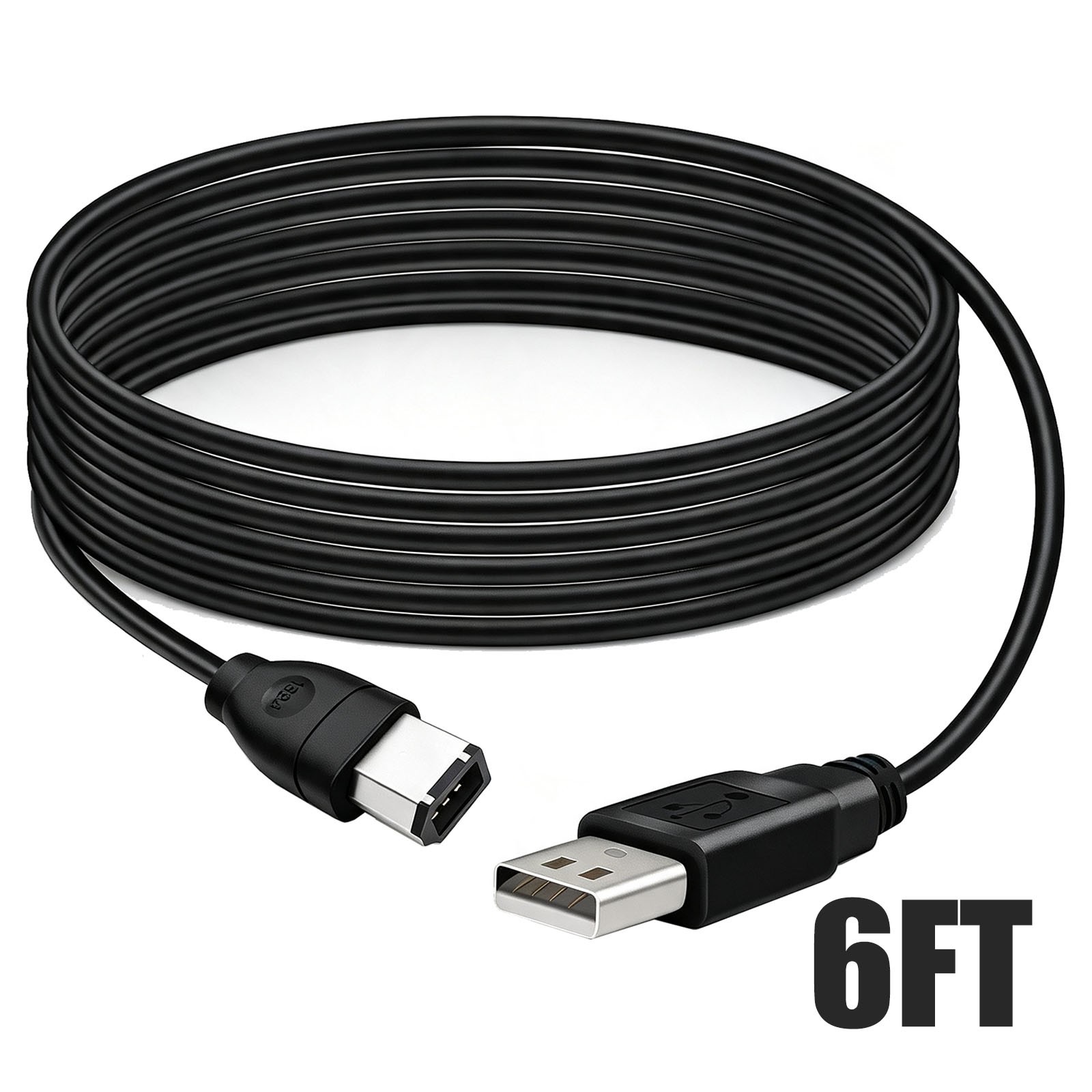Firewire 6 Pin to USB Adapter Cable 2.0 A Male IEEE 1394 Converter 6ft