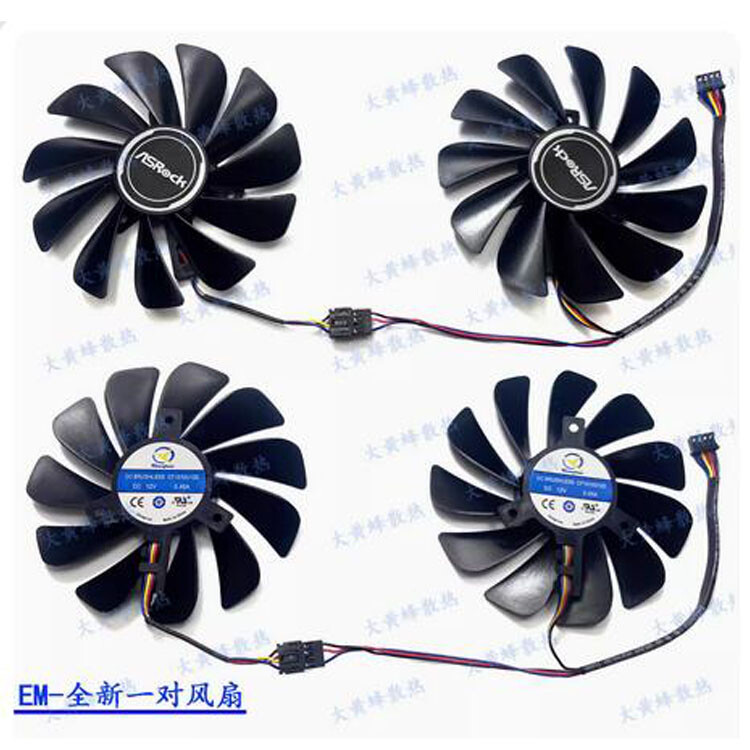 For ASROCK RX6700XT 6600XT 6600Challenger Graphics Card Fan FDC10U12S9-C