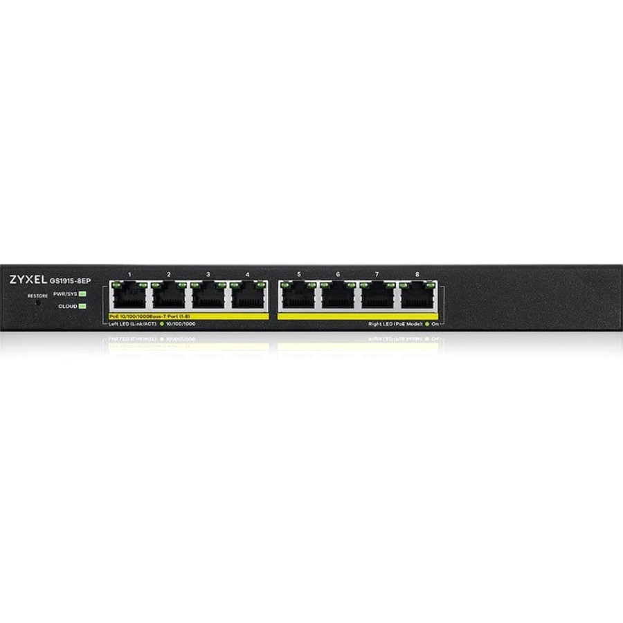 ZYXEL GS1915-8EP 8 Port GbE POE+ L2 Smart Managed Switch w/Nebula Cloud Option