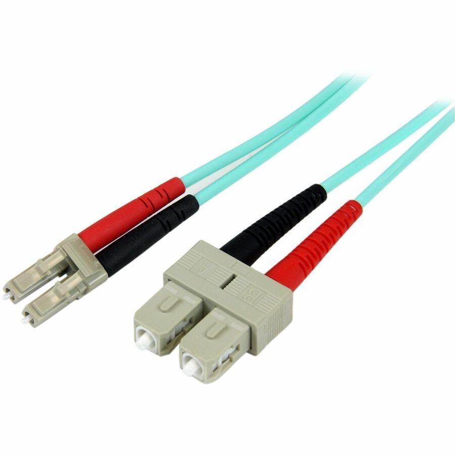 StarTech 3m 10ft LC/UPC to SC/UPC OM3 Multimode Fiber Optic Cable Full Duplex