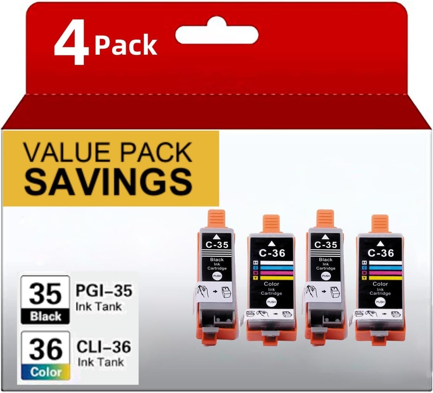 PGI-35 CLI-36 Ink Cartridges Replacement for Canon TR160 TR150 Ink Cartridges...