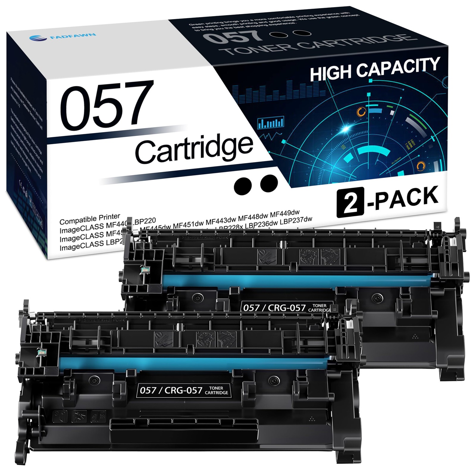 FADFAWN 057 CRG 057 Black High Yield Toner Other, 057 toner cartridge 2 pack