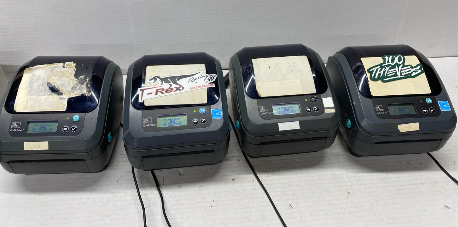 Four Zebra Printers  Model GX 420D With  Adaptor  Only   ZB-06