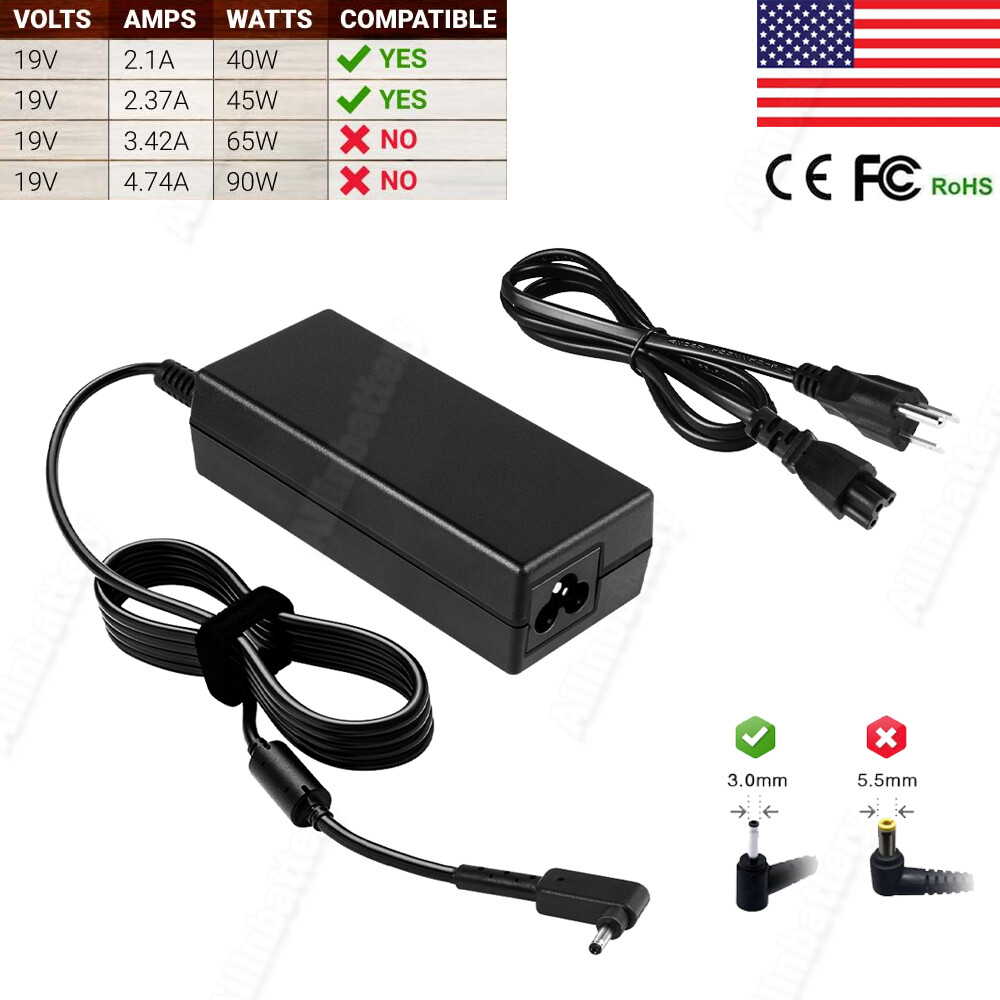 AC Adapter Charger Power Supply Cord for Acer Chromebook 15 CB3-532 15 CB5-571