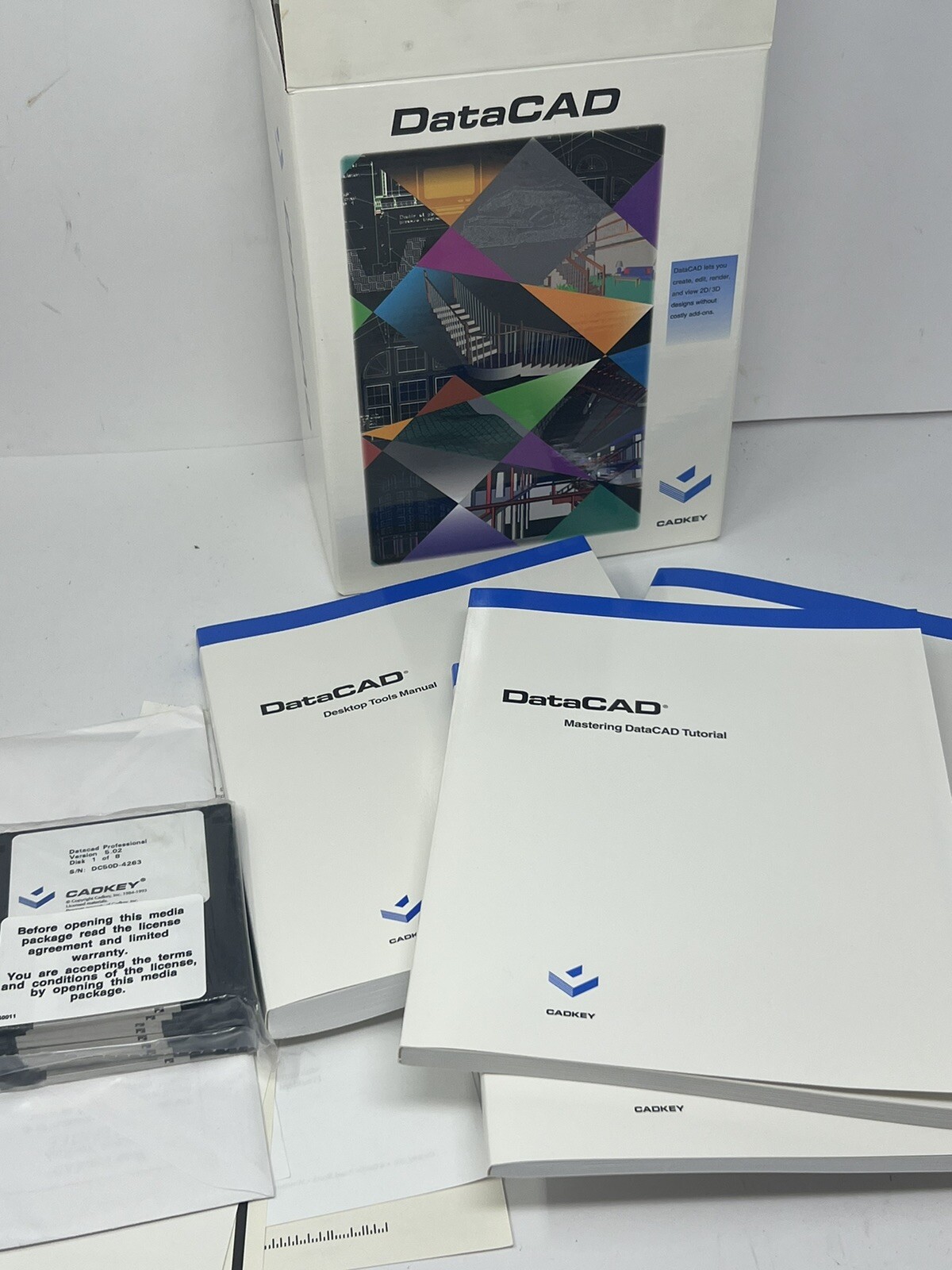 DATACAD Cadkey IBM 1994 Cad *CD* Software Complete  Unused Version 5