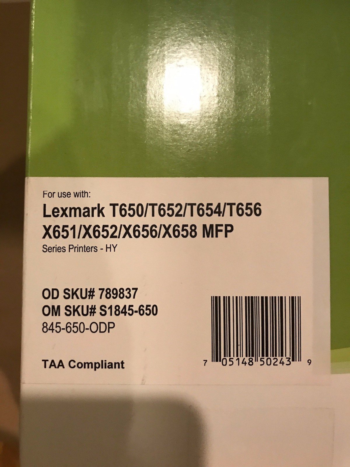 IPW Preserve 845-650-ODP Lexmark Remanufactured Toner Cartridge 
