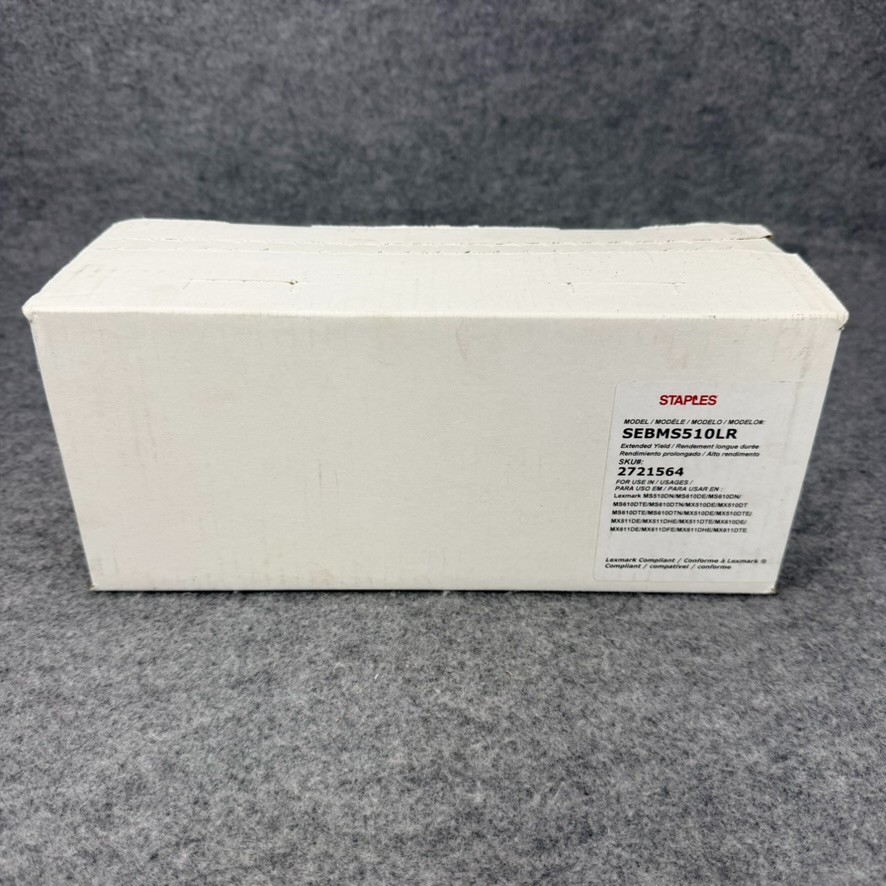 Staples SEBMS510LR Extended Yield Black Toner Lexmark MS510 MS610 MX511 2721564